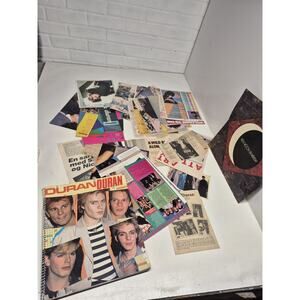 Vintage 1980s Duran Duran Collectible Lot Clippings Book Pictures Stickers
